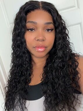 Black Deep Water Wave Lace Front Wig